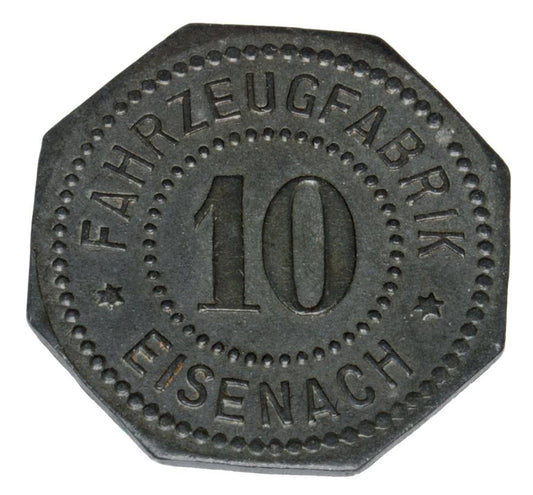 10 fenigów Eisenach fabryka pojazdów