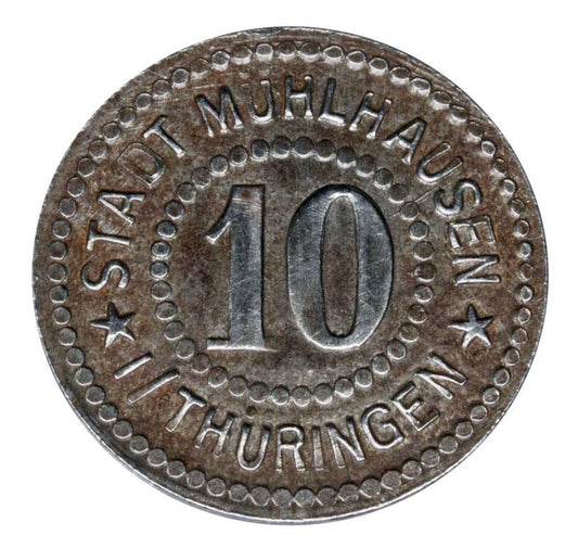 10 fenigów 1917 Niemcy Turyngia Muhlhausen