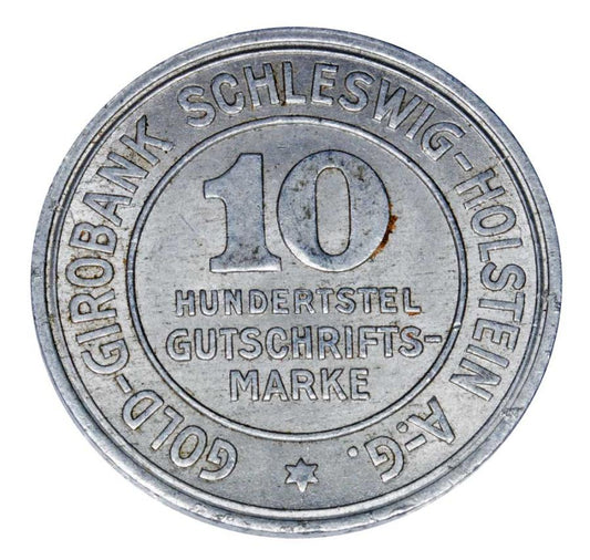 10 Hundertstel Gutschriftsmarke 1923 Schleswig - Holstein