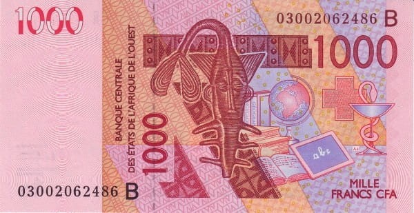 Benin - Banknoty Afryka zachodnia 1000 fr Wielbłądy 2003