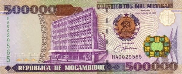 Mozambik 500 000 metical Hutnicy 2003 P-142