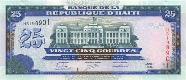 Haiti 25 gourdes Pałac sprawiedliwości 2015 P-266f