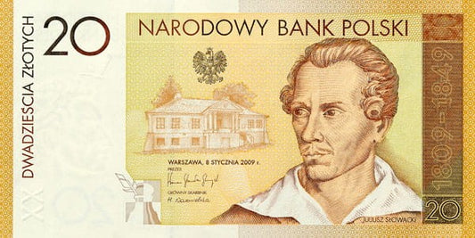 20 zł 200. rocz. urodzin J. Słowackiego 2009 P-180 USZKODZONY folder