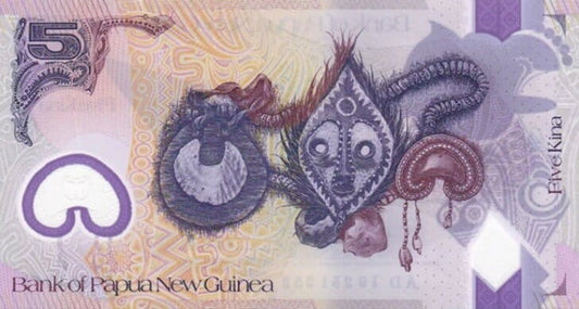Papua Nowa Gwinea 5 Kina Rytualna maska 2021 P-51c
