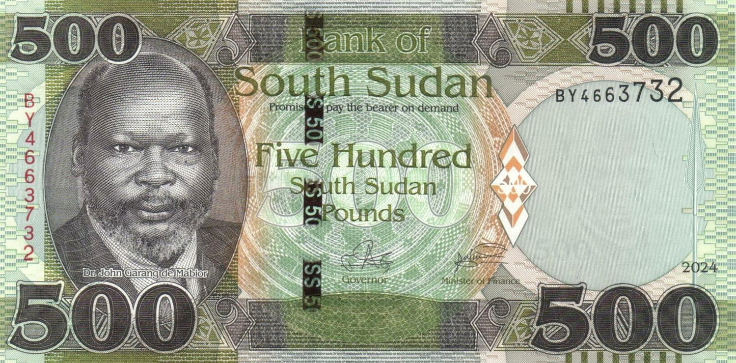 Sudan Południowy 500 funtów Rzeka 2024 P-16e