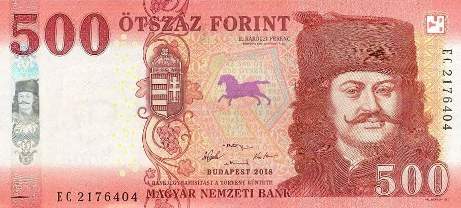 Węgry 500 forintów Ferenc Rakoczy II 2018 P-202a
