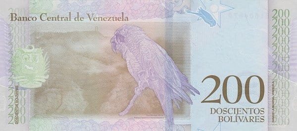 Wenezuela 200 Boliwarów Papuga 2018 P-107b