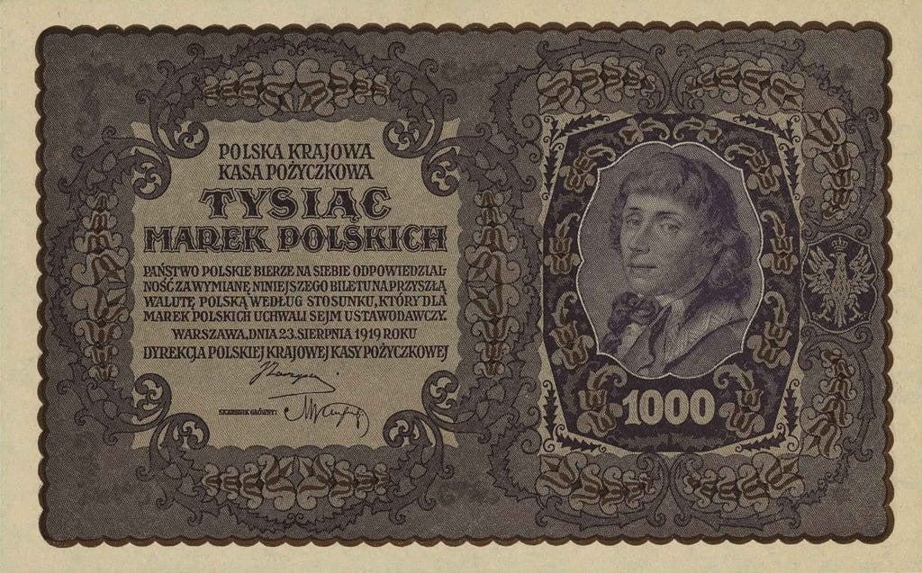 1000 mp Tadeusz Kościuszko 1919 P-29d II Serja BA