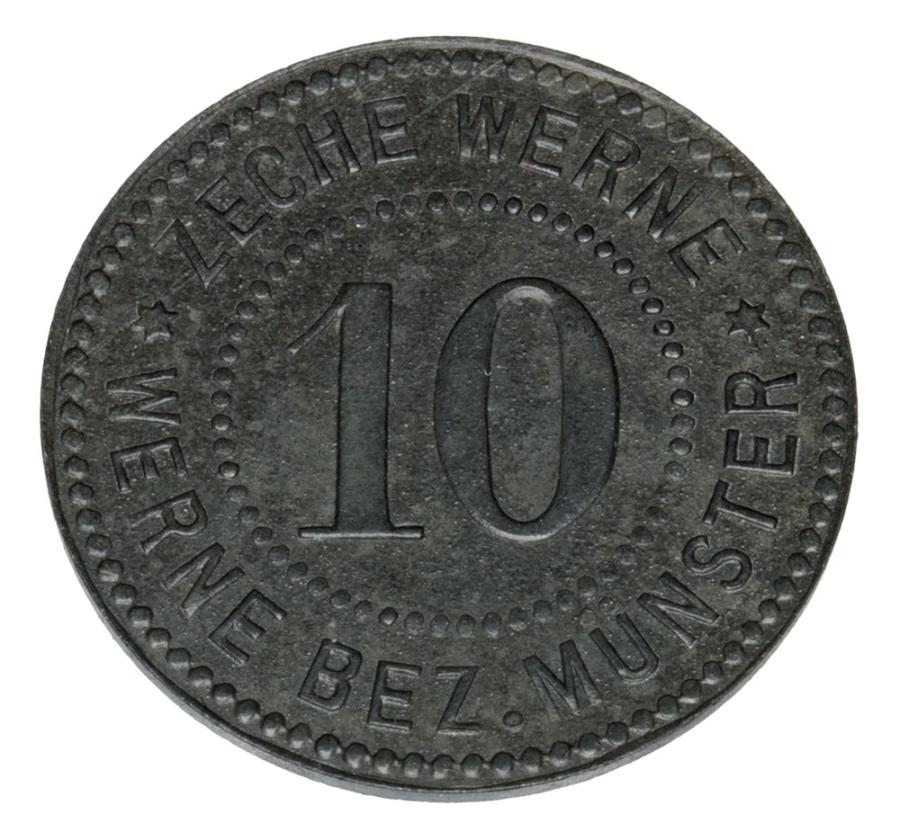 10 fenigów Munster Zeche Werne / Werne Bez. Munster