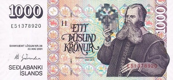 Islandia 1000 koron Brynjolfur Sveinsson 2009 P-59