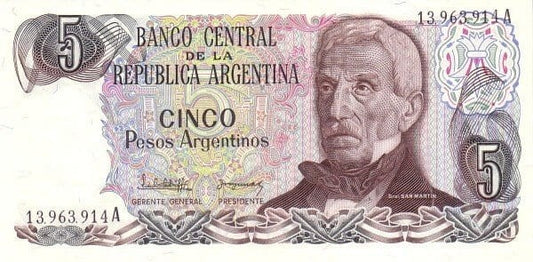 Argentyna 5 argentino San Martin 1983 P-312
