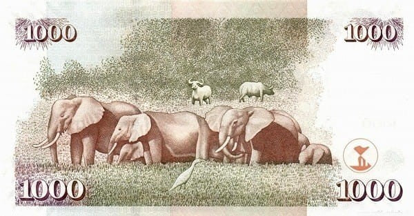 Kenia 1000 szylingów Słonie i Bawoły 2010 P-51e