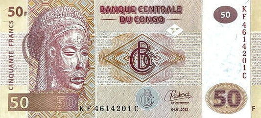 Kongo 50 franków Makumi Tano 2022 P-97B
