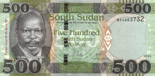 Sudan Południowy 500 funtów Rzeka 2024 P-16e